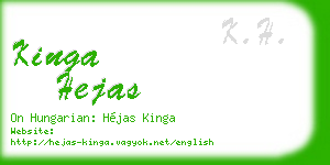 kinga hejas business card